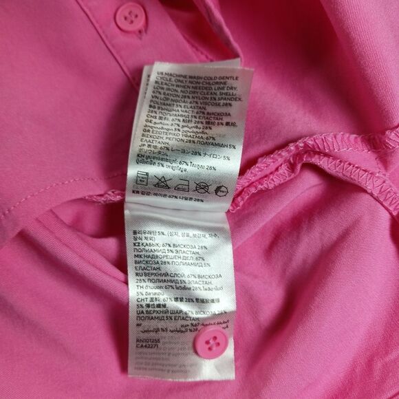 H&M Divide Pink BodyCon Shirt Dress Barbiecore, Feminine. Woman's Small......... - Picture 5 of 11